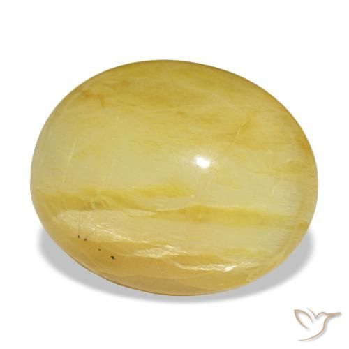 Ópalo amarillo natural de 8,78 ct, corte óvalo, opaco