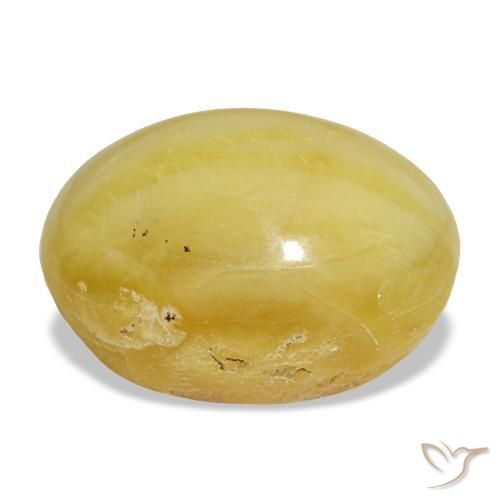 Ópalo amarillo natural de 8,78 ct, corte óvalo, opaco