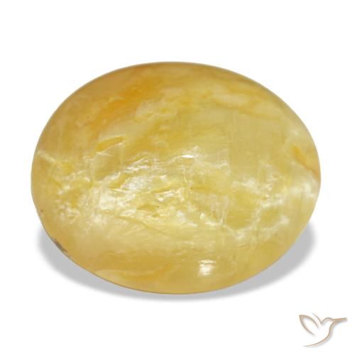 Ópalo amarillo natural de 7,90 ct, corte óvalo, opaco