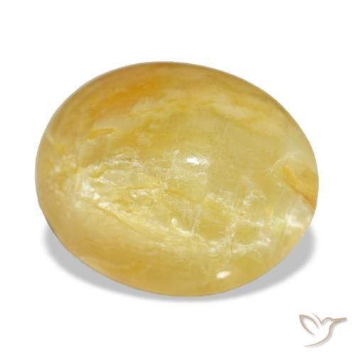 Ópalo amarillo natural de 7,90 ct, corte óvalo, opaco