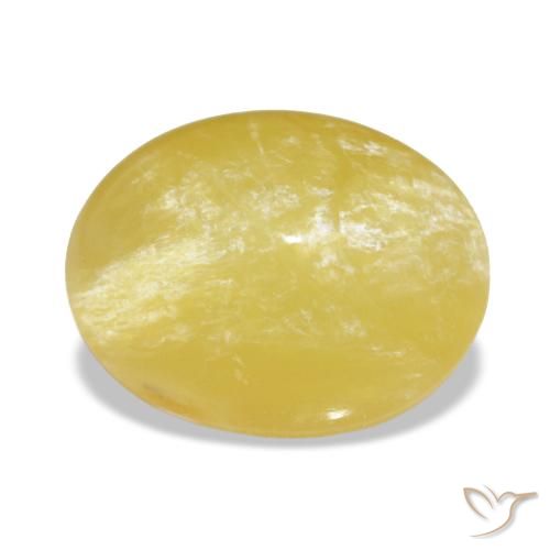 Ópalo amarillo natural de 4,10 ct, corte óvalo, opaco