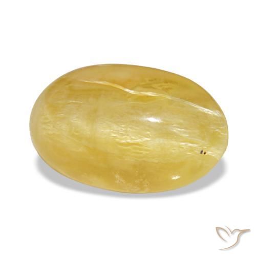 Ópalo amarillo natural de 4,84 ct, corte óvalo, opaco