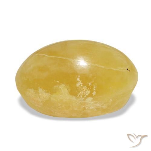 Ópalo amarillo natural de 4,84 ct, corte óvalo, opaco