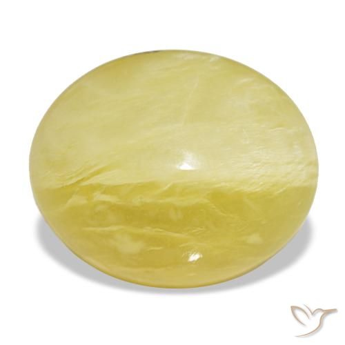 Ópalo amarillo natural de 11,49 ct, corte óvalo, opaco