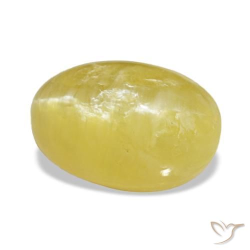 Ópalo amarillo natural de 3,78 ct, corte óvalo, opaco