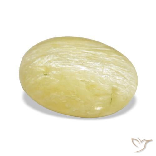 Ópalo amarillo natural de 2,89 ct, corte óvalo, opaco
