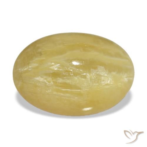 Ópalo amarillo natural de 4,03 ct, corte óvalo, opaco