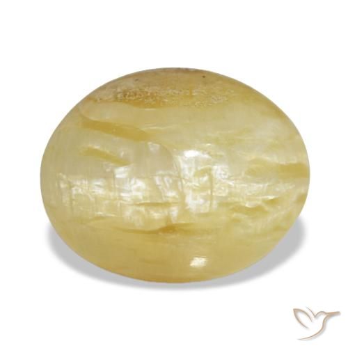 Ópalo amarillo natural de 3,43 ct, corte óvalo, opaco