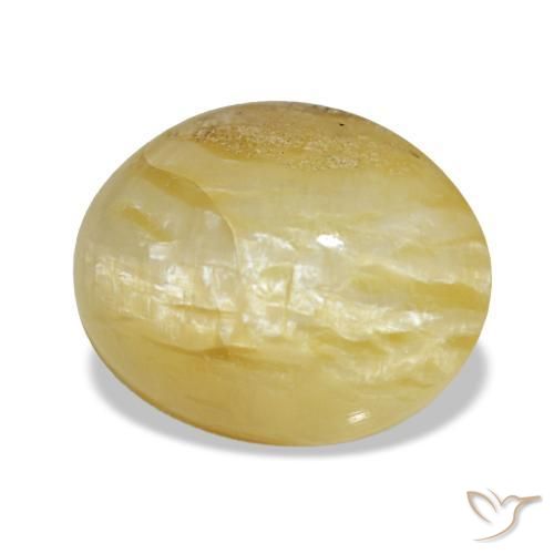 Ópalo amarillo natural de 3,43 ct, corte óvalo, opaco