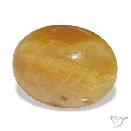 Ópalo dorado natural de 2,97 ct, corte óvalo, opaco