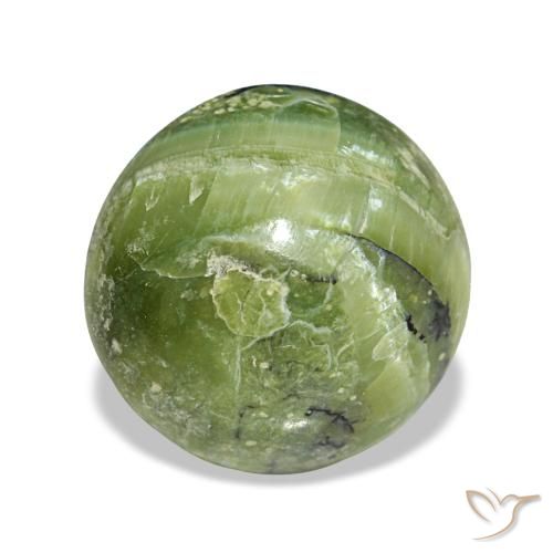 Ópalo verde natural de 3,24 ct, corte redondo, opaco