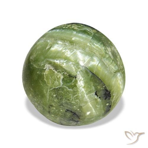 Ópalo verde natural de 3,24 ct, corte redondo, opaco