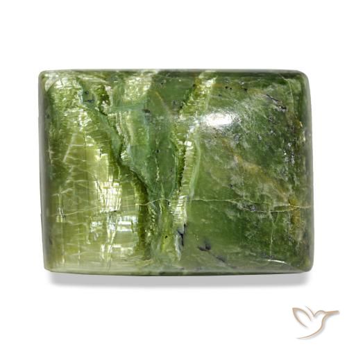 Ópalo verde natural de 25,23 ct, baguette, opaco