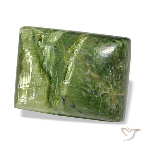 Ópalo verde natural de 25,23 ct, baguette, opaco
