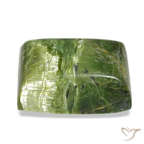 Ópalo verde natural de 25,23 ct, baguette, opaco