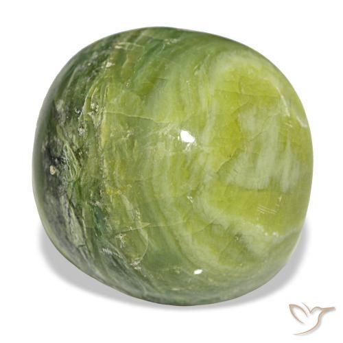 Ópalo verde natural de 16,79 ct, corte cojín, opaco