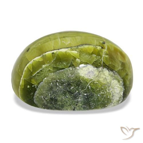 Ópalo verde natural de 38,88 ct, corte óvalo, opaco