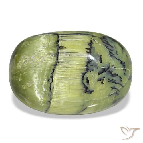 Ópalo verde natural de 21,84 ct, corte óvalo, opaco