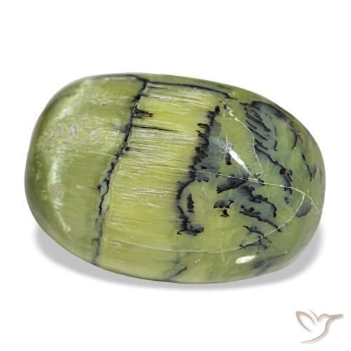 Ópalo verde natural de 21,84 ct, corte óvalo, opaco