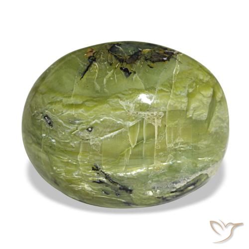 Ópalo verde natural de 11,26 ct, corte óvalo, opaco