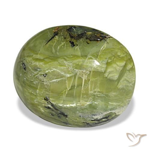Ópalo verde natural de 11,26 ct, corte óvalo, opaco