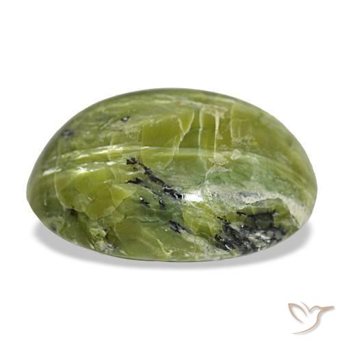 Ópalo verde natural de 11,26 ct, corte óvalo, opaco