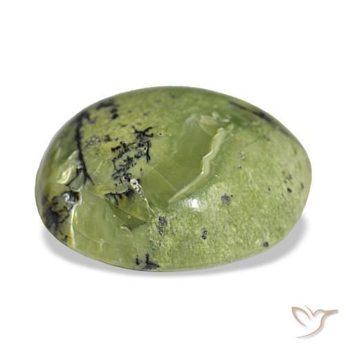 Ópalo verde natural de 8,69 ct, corte cojín, opaco