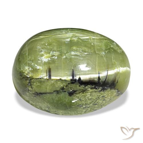 Ópalo verde natural de 8,44 ct, corte óvalo, opaco