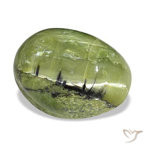 Ópalo verde natural de 8,44 ct, corte óvalo, opaco