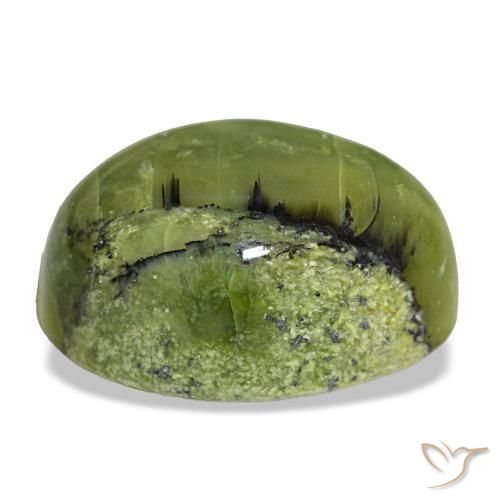 Ópalo verde natural de 8,44 ct, corte óvalo, opaco