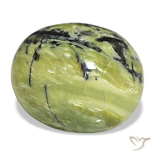 Ópalo verde natural de 24,01 ct, corte óvalo, opaco