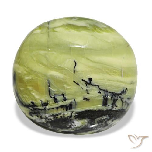 Ópalo verde natural de 18,52 ct, corte cojín, opaco