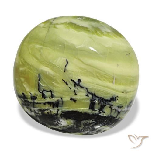Ópalo verde natural de 18,52 ct, corte cojín, opaco