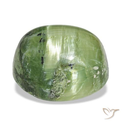 Ópalo verde natural de 9,37 ct, corte cojín, opaco