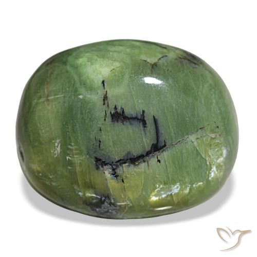 Ópalo verde natural de 18,89 ct, corte cojín, opaco