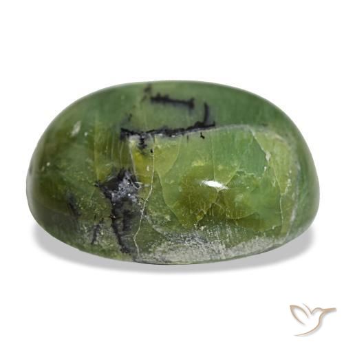 Ópalo verde natural de 18,89 ct, corte cojín, opaco