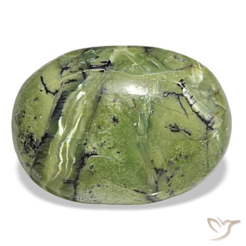 Ópalo verde natural de 21,32 ct, corte óvalo, opaco