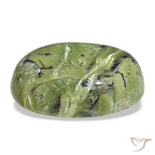 Ópalo verde natural de 21,32 ct, corte óvalo, opaco