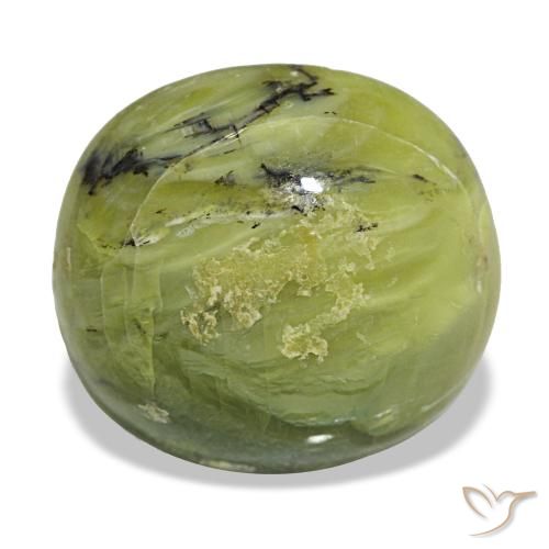 Ópalo verde natural de 6,63 ct, corte óvalo, opaco