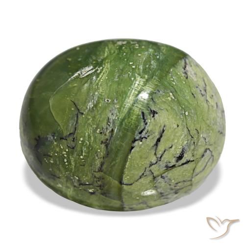 Ópalo verde natural de 11,27 ct, corte óvalo, opaco
