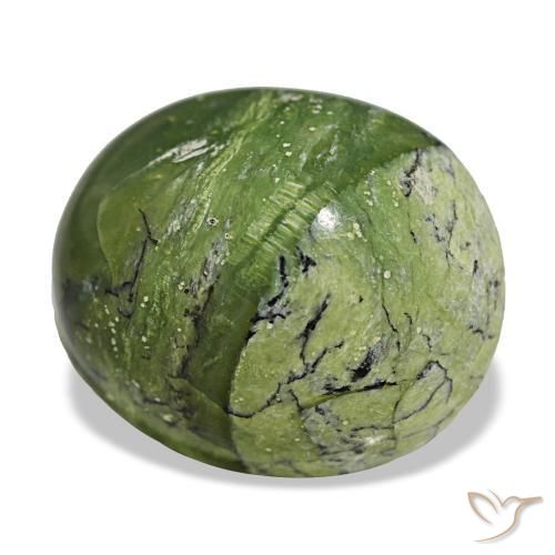 Ópalo verde natural de 11,27 ct, corte óvalo, opaco