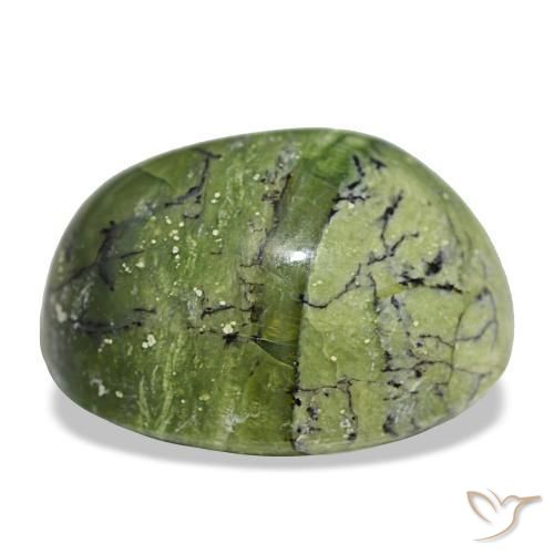 Ópalo verde natural de 11,27 ct, corte óvalo, opaco
