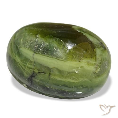 Ópalo verde natural de 27,34 ct, corte óvalo, opaco