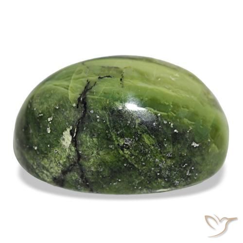 Ópalo verde natural de 27,34 ct, corte óvalo, opaco