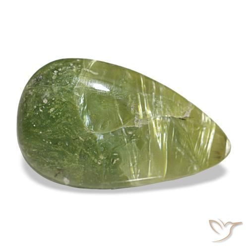 Ópalo verde natural de 2,14 ct, en forma de pera, opaco