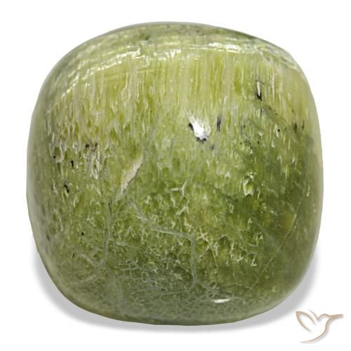 Ópalo verde natural de 19,28 ct, corte cojín, opaco
