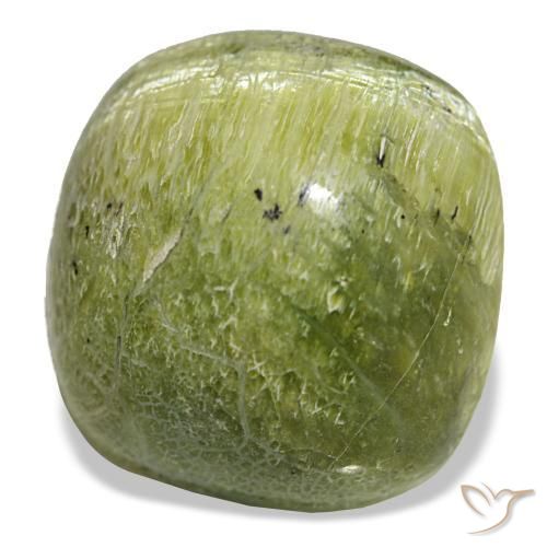 Ópalo verde natural de 19,28 ct, corte cojín, opaco