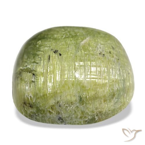 Ópalo verde natural de 19,28 ct, corte cojín, opaco