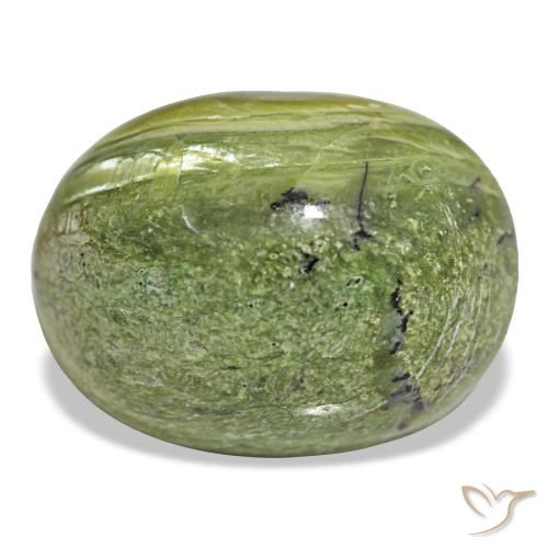Ópalo verde natural de 12,06 ct, corte óvalo, opaco