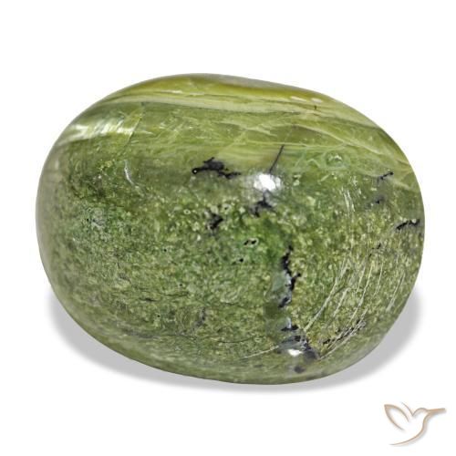 Ópalo verde natural de 12,06 ct, corte óvalo, opaco